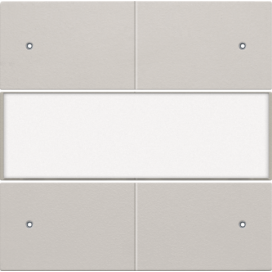 Set de finition avec porte-étiquette et LED pour bouton-poussoir quadruple, libre de potentiel, 24 V, couleur light grey