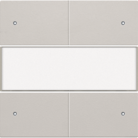 Set de finition avec porte-étiquette et LED pour bouton-poussoir quadruple, libre de potentiel, 24 V, couleur light grey