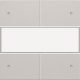 Set de finition avec porte-étiquette et LED pour bouton-poussoir quadruple, libre de potentiel, 24 V, couleur light grey