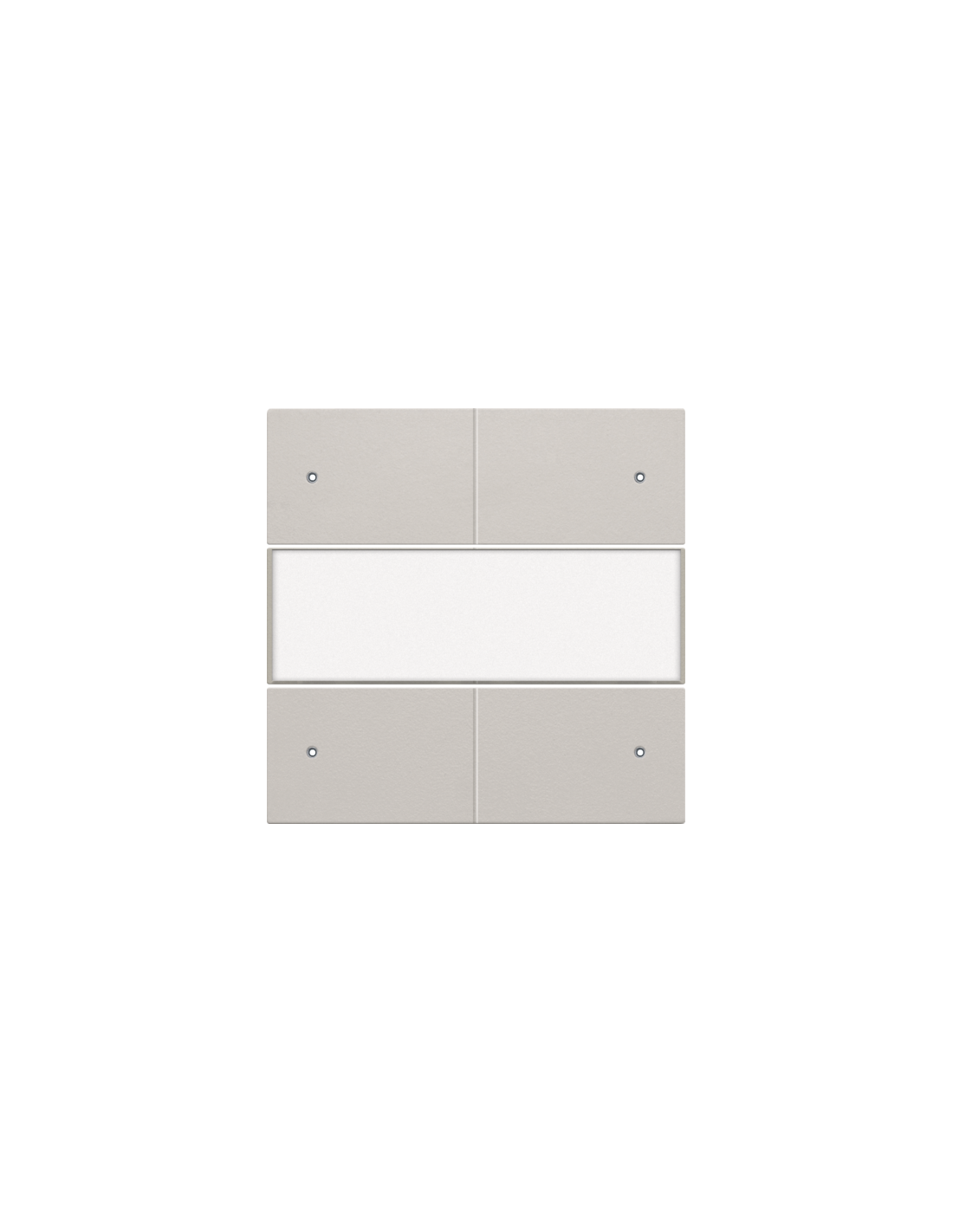 Set de finition avec porte-étiquette et LED pour bouton-poussoir quadruple, libre de potentiel, 24 V, couleur light grey