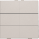 Bouton-poussoir sextuple pour Niko Home Control, couleur light grey