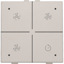 Commande de ventilation avec LED pour Niko Home Control, couleur light grey