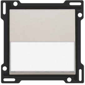 Set de finition avec porte-étiquette pour interrupteur ou bouton-poussoir simple, couleur light grey