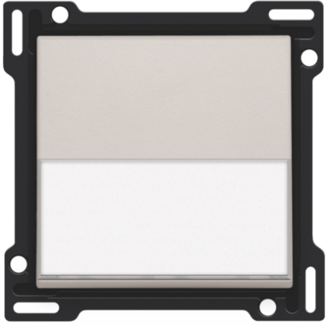 Set de finition avec porte-étiquette pour interrupteur ou bouton-poussoir simple, couleur light grey