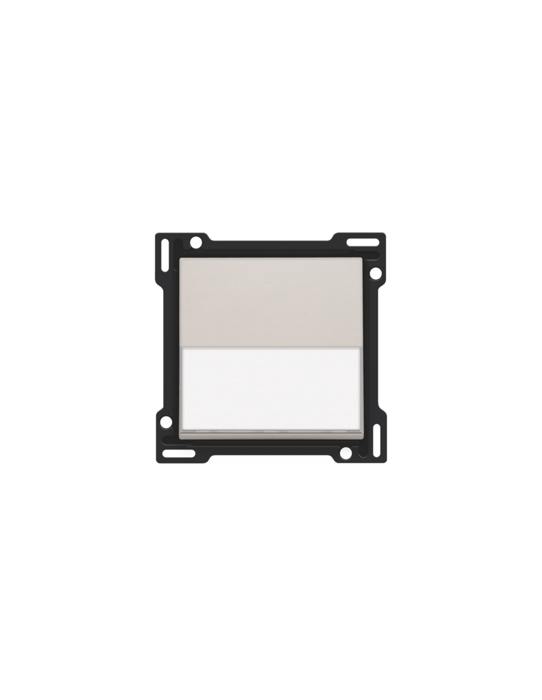 Set de finition avec porte-étiquette pour interrupteur ou bouton-poussoir simple, couleur light grey