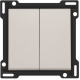Set de finition pour interrupteur double allumage, interrupteur va-et-vient + bouton-poussoir N.O., interrupteur va-et-vient double ou bouton-poussoir double N.O. ou N.F., couleur light grey