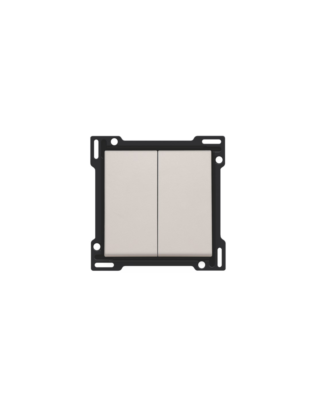 Set de finition pour interrupteur double allumage, interrupteur va-et-vient + bouton-poussoir N.O., interrupteur va-et-vient double ou bouton-poussoir double N.O. ou N.F., couleur light grey