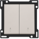 Set de finition avec double voyant pour interrupteur double allumage, interrupteur va-et-vient + bouton-poussoir N.O., interrupteur va-et-vient double ou bouton-poussoir double N.O. ou N.F., couleur light grey