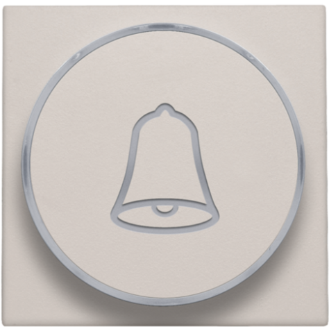 Set de finition avec anneau transparent avec symbole sonnette pour bouton-poussoir 6 A avec LED couleur ambre avec culot E10, couleur light grey