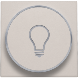 Set de finition avec anneau transparent avec symbole lampe pour bouton-poussoir 6 A avec LED couleur ambre avec culot E10, couleur light grey