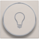 Set de finition avec anneau transparent avec symbole lampe pour bouton-poussoir 6 A avec LED couleur ambre avec culot E10, couleur light grey