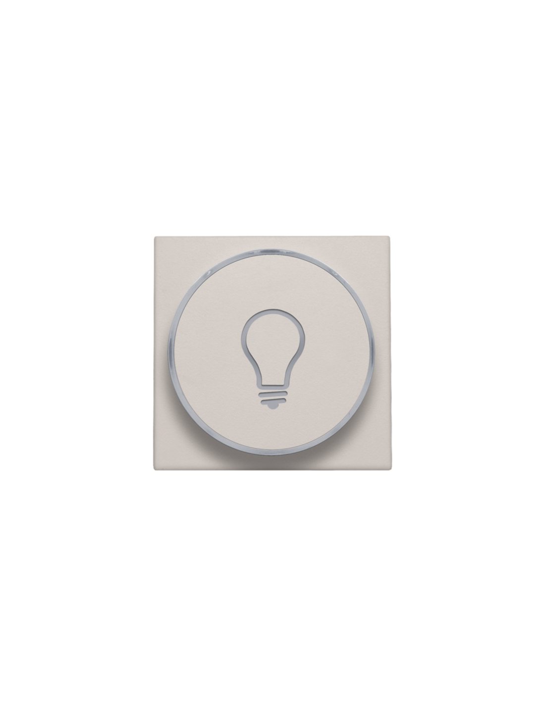 Set de finition avec anneau transparent avec symbole lampe pour bouton-poussoir 6 A avec LED couleur ambre avec culot E10, couleur light grey