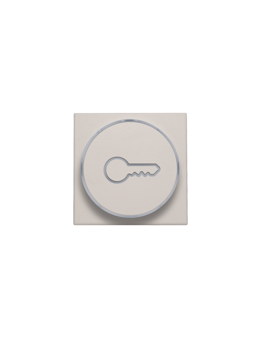 Set de finition avec anneau transparent avec symbole clé pour bouton-poussoir 6 A avec LED couleur ambre avec culot E10, couleur light grey