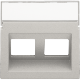 Enjoliveur data 2x RJ sortie oblique, couleur light grey