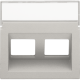 Enjoliveur data 2x RJ sortie oblique, couleur light grey