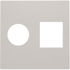 Set de finition pour connexion coaxiale simple et connexion réseau RJ45, couleur light grey