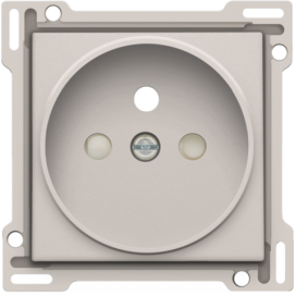 Set de finition pour prise de courant avec broche de terre et obturateurs de protection, profondeur d’encastrement de 21 mm, couleur light grey
