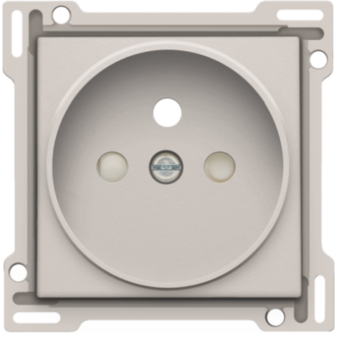 Set de finition pour prise de courant avec broche de terre et obturateurs de protection, profondeur d’encastrement de 21 mm, couleur light grey