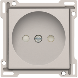 Set de finition pour prise de courant sans terre, avec obturateurs de protection, profondeur d’encastrement de 21 mm, couleur light grey