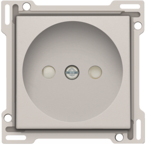 Set de finition pour prise de courant sans terre, avec obturateurs de protection, profondeur d’encastrement de 21 mm, couleur light grey