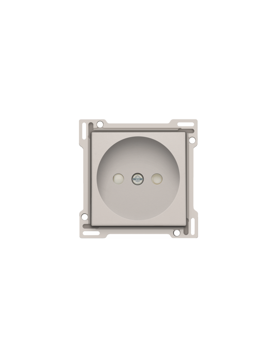 Set de finition pour prise de courant sans terre, avec obturateurs de protection, profondeur d’encastrement de 21 mm, couleur light grey