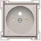 Set de finition avec voyant transparent pour prise de courant avec indication de tension, broche de terre et obturateurs de protection, profondeur d'encastrement de 28,5 mm, couleur light grey