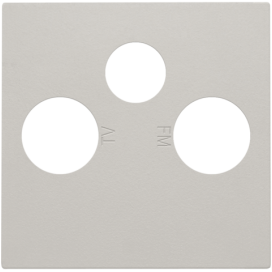 Set de finition pour 2 connexions coaxiale simples pour TV, FM et une connexion satellite, couleur light grey