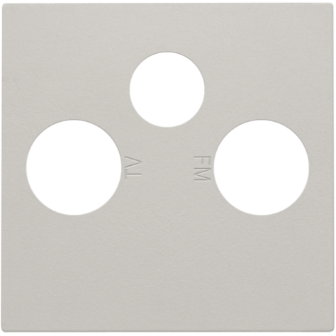 Set de finition pour 2 connexions coaxiale simples pour TV, FM et une connexion satellite, couleur light grey