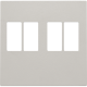 Set de finition pour prise double pour haut-parleur, couleur light grey