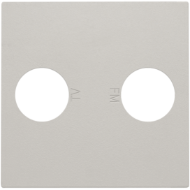 Set de finition avec 2 connexions coaxiales simples pour TV et FM, couleur light grey