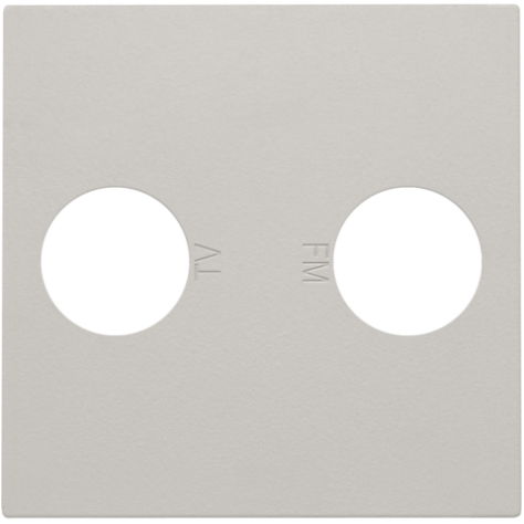 Set de finition avec 2 connexions coaxiales simples pour TV et FM, couleur light grey