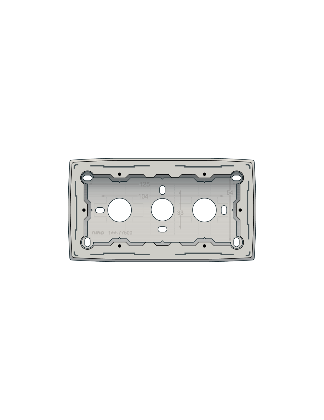 Boîte double en saillie pour tous les appareils de la série Original, Light Grey