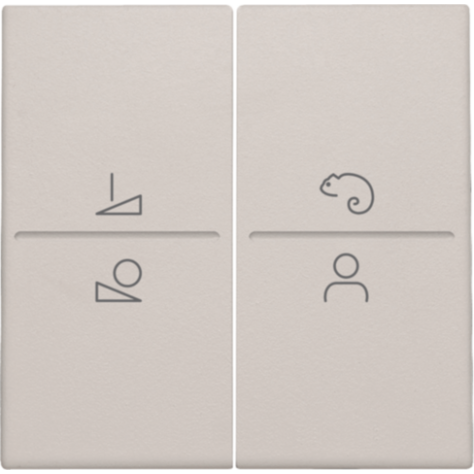 Set de finition pour un interrupteur ou un bouton-poussoir sans fil avec 4 boutons de commande et une commande de LED, couleur light grey