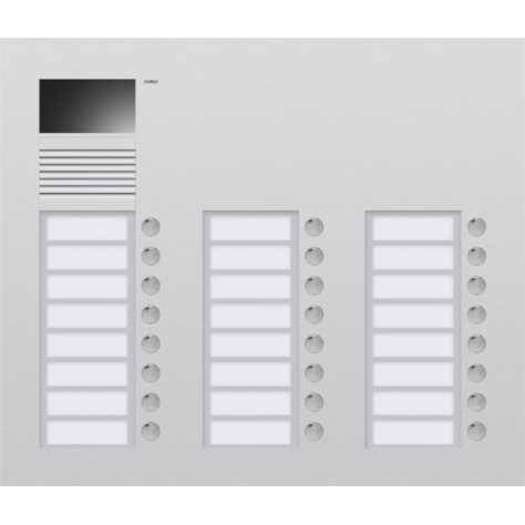 Poste extérieur à encastrer avec 24 sonnettes et caméra couleurs