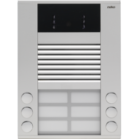 Poste extérieur pour montage en saillie 20 mm avec 6 sonnettes en deux rangées et caméra couleur