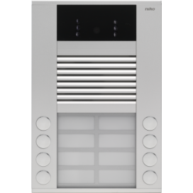 Poste extérieur pour montage en saillie 20 mm avec 8 sonnettes en deux rangées et caméra couleur