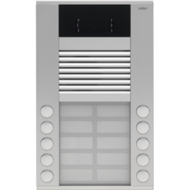 Poste extérieur pour montage en saillie 20 mm avec 10 sonnettes en deux rangées et caméra couleur