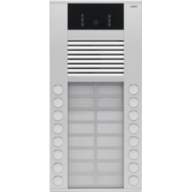 Poste extérieur pour montage en saillie 20 mm avec 16 sonnettes en deux rangées et caméra couleur