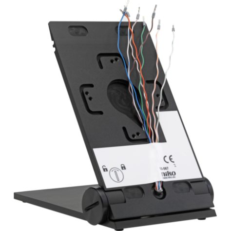 Contrôle d’Accès de Niko – support de table pour un poste intérieur vidéo blanc