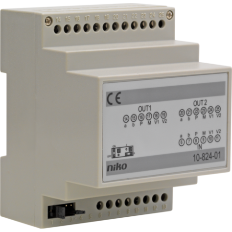 Niko Contrôle d'accès - répartiteur modulaire pour la distribution du signal vidéo sur 2 lignes