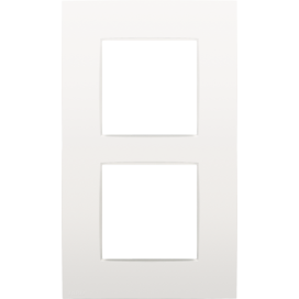 Plaque de recouvrement double, entraxe de 60 mm, verticale, couleur Niko Intense white
