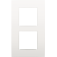Plaque de recouvrement double, entraxe de 60 mm, verticale, couleur Niko Intense white