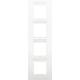 Plaque de recouvrement quadruple, entraxe de 71 mm et un porte-étiquette transparent, couleur Niko Intense white