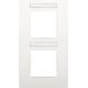 Plaque de recouvrement double avec un entraxe de 71 mm et un porte-étiquette transparent, couleur Niko Intense white