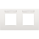 Plaque de recouvrement double avec un entraxe de 71 mm et un porte-étiquette transparent, couleur Niko Intense white