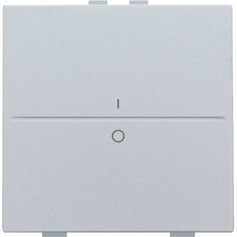 Touche simple avec marquage I et 0 pour interrupteur sans fil ou bouton-poussoir à deux boutons de command, couleur sterling coated