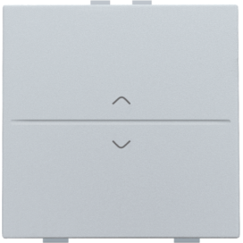 Touche simple avec flèches vers le haut et vers le bas pour interrupteur sans fil ou bouton-poussoir à 2 boutons de commande, couleur sterling coated