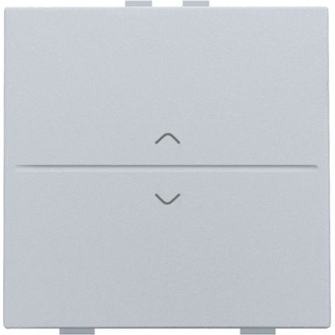 Touche simple avec flèches vers le haut et vers le bas pour interrupteur sans fil ou bouton-poussoir à 2 boutons de commande, couleur sterling coated