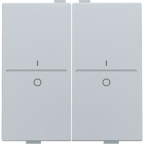 Touche double avec marquage I et 0 pour interrupteur sans fil ou bouton-poussoir à 4 boutons de commande, couleur sterling coated