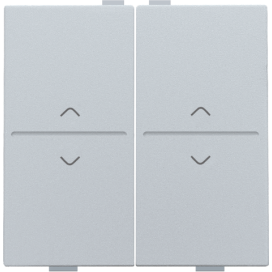 Touche double avec flèches vers le haut et vers le bas pour interrupteur sans fil ou bouton-poussoir à 4 boutons de commande, couleur sterling coated